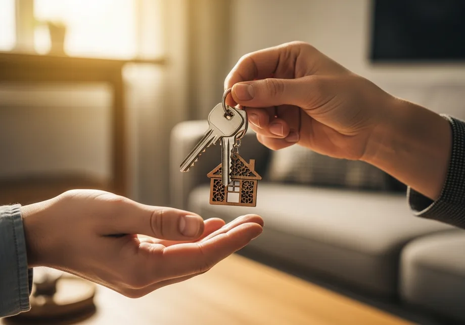 Receiving the keys to a new home
